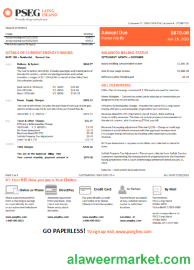 New Jersey PSEG electricity utility bill, SCR, page 1